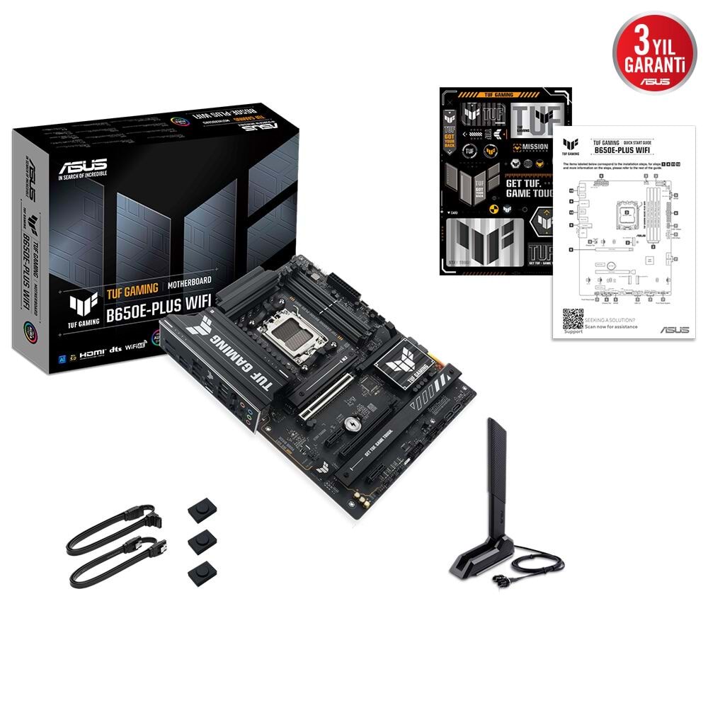 Asus Tuf Gamıng B650e-plus Wıfı6e Ddr5 Hdmı-dp Pcıe 5.0 Am5 Atx Anakart