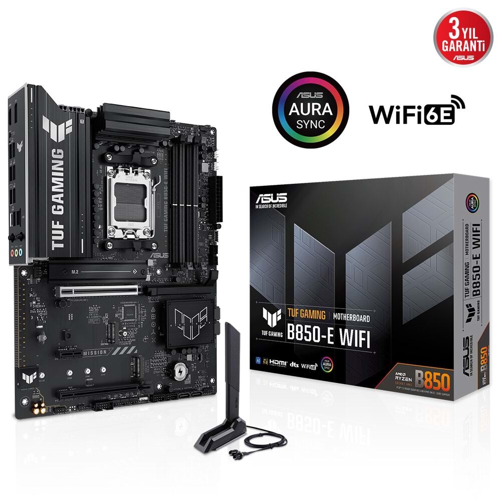 Asus Tuf Gamıng B850-e Wıfı Amd B850 Am5 Ddr5 8000 Dp Hdmı 3x M2 Anakart