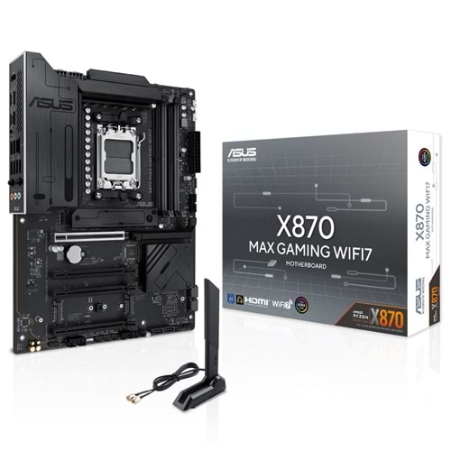 Asus X870 MAX GAMING Wi-Fi 7 Amd X870 Am5 Ddr5 8000 Hdmı 2xusb4 3x Anakart
