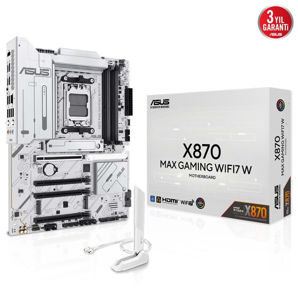 Asus X870 MAX GAMING WIFI 7 W Amd X870 Am5 Ddr5 8000 Hdmı 2xusb4 Anakart