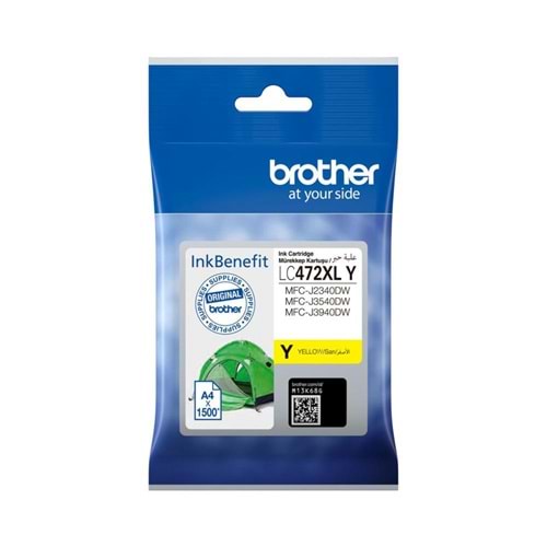 Brother LC472XLY Sarı 1500 Sayfa Kartuş J2340DW, J3940DW