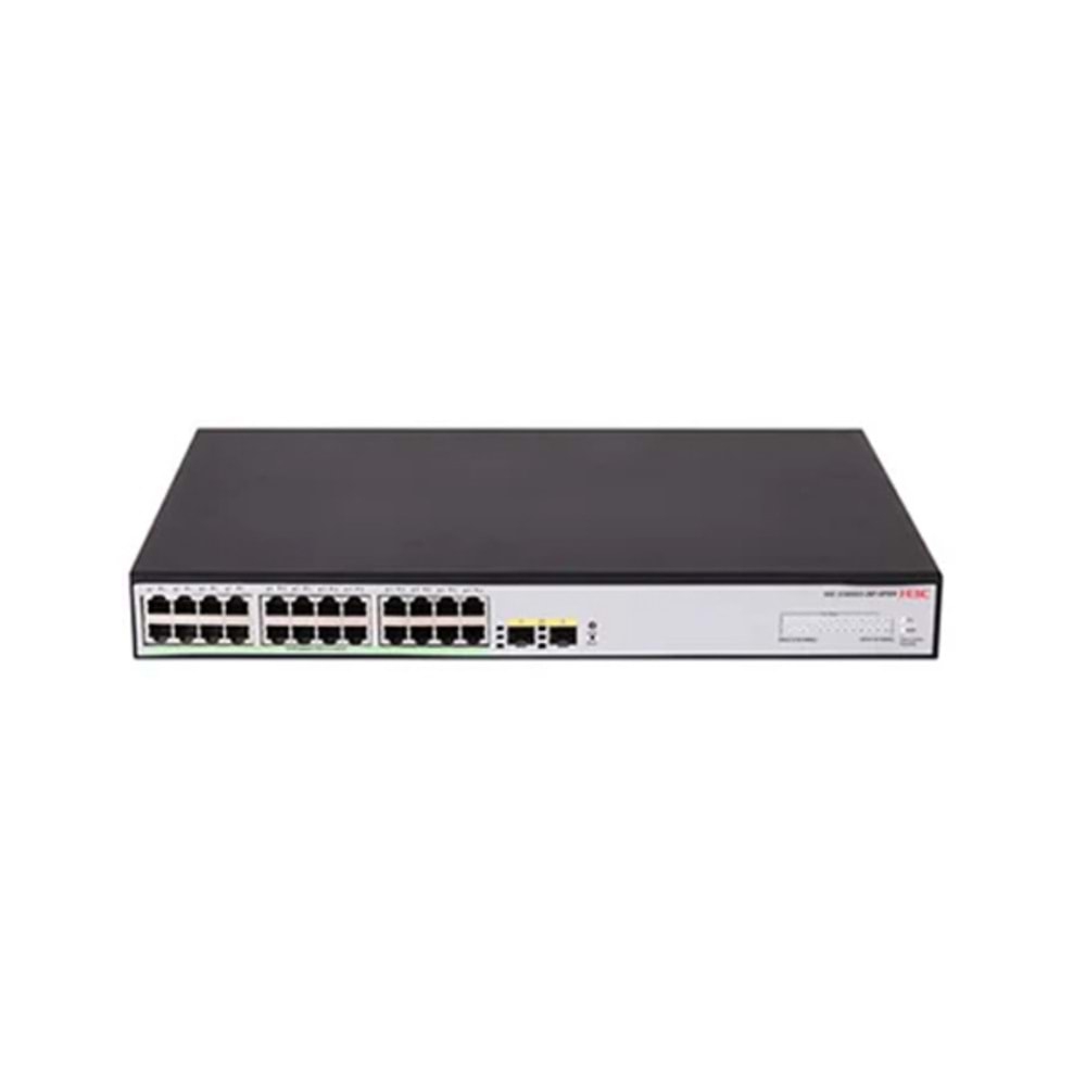 H3C LS-1600V2-26P-HPWR-GL 24 Port 10/100/1000 370W PoE +2SFP Yönetilebilir Switch