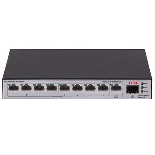 H3C LS-1600V2-10P-HPWR-GL 8 Port 10/100/1000BASE-T 100M/1G +1SFP Ethernet Switch
