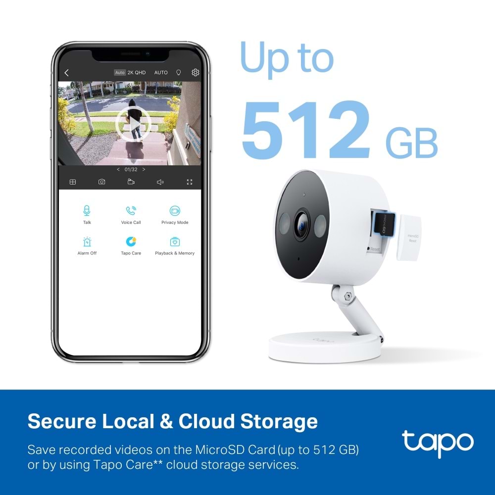 TP-Link Tapo C120 2K Starlight Sensör ile Renkli Gece Görüşü Mıknatıslı Gövde Wi-Fi Kamera