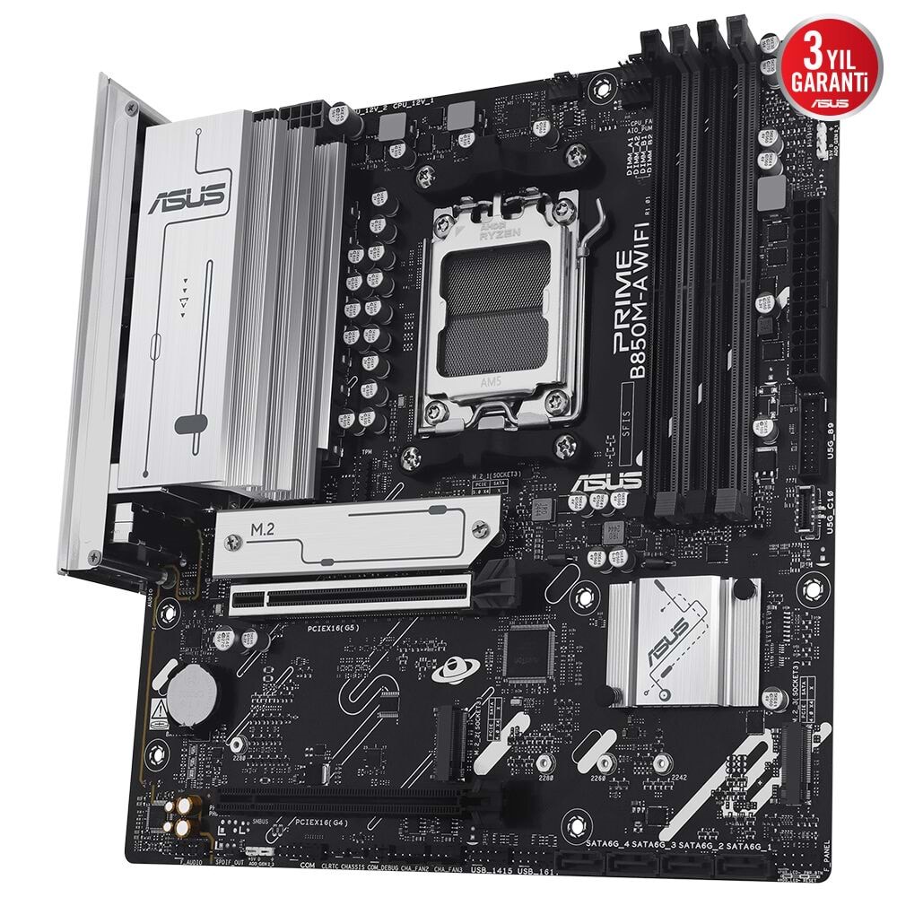 Asus PRIME B850M-A Wi-Fi 6E DDR5 Hdmı-dp Typec Pcıe 5.0 Am5 Matx