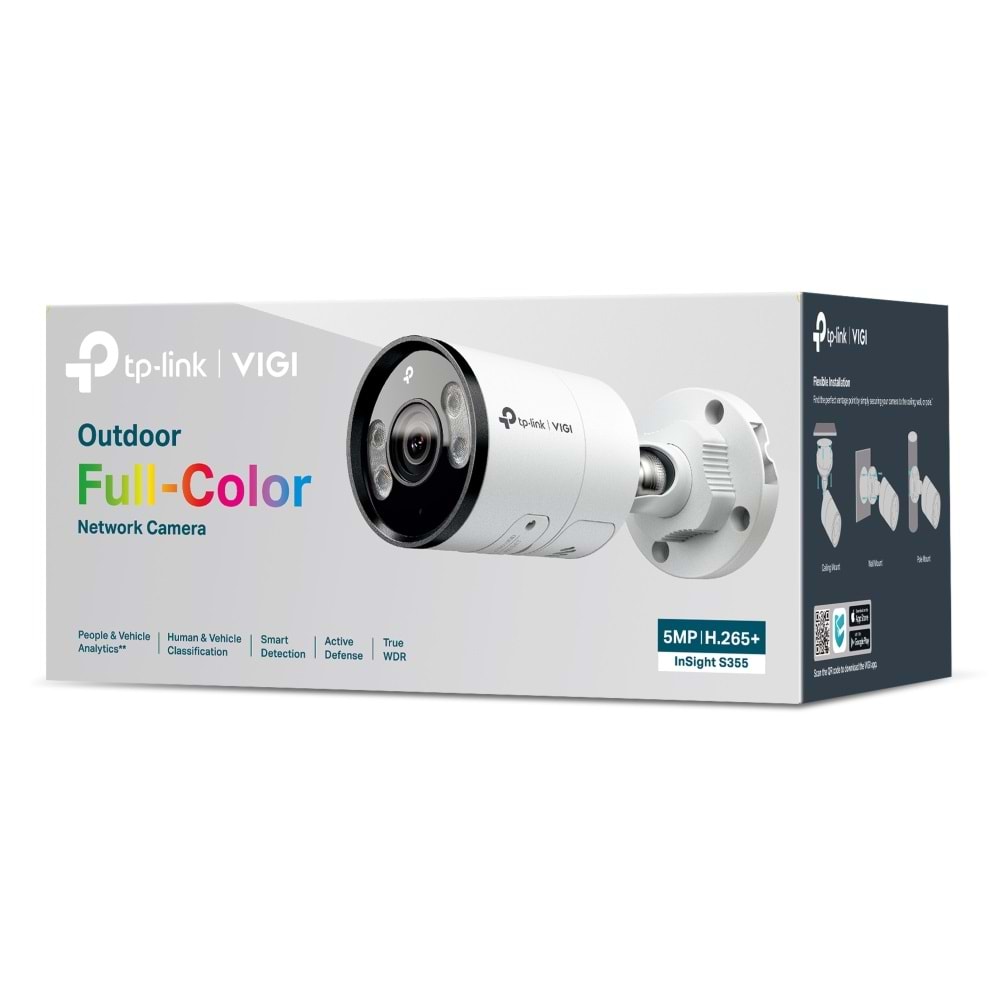 Tp-Link Vigi Insıght S355 5mp 2.8mm Full Color 30mt Ip67 Kamera