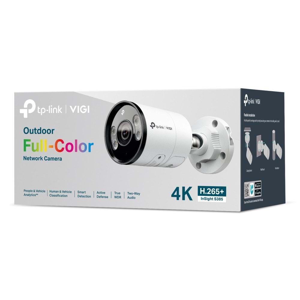 Tp-Link Vigi Insıght S385 8mp 2.8mm 30mt Full Color Bullet Kamera