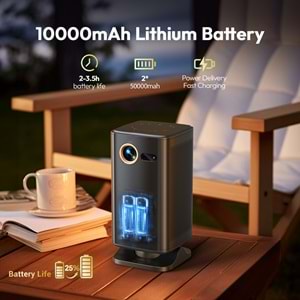 BYINTEK UFO P70X DLP Projeksiyon Cihazı - Taşınabilir Bataryalı, 300 ANSI, Outdoor ve Ev Sinema Sistemi, Android 9.0, 2025 Yeni Versiyon