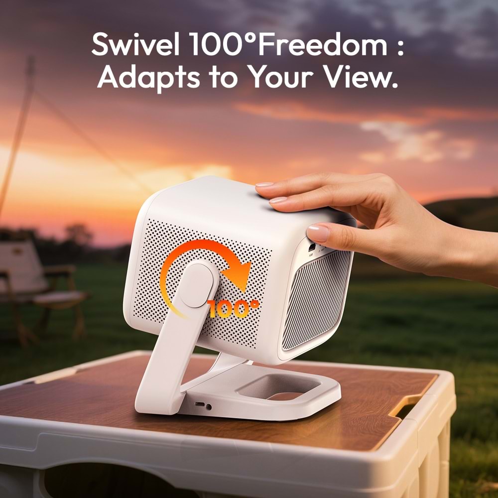 BYINTEK UFO U90 Full HD 1080p Taşınabilir Bataryalı DLP Projeksiyon 4K 700 ANSI Android 11 Wi-Fi