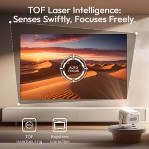 BYINTEK UFO U90 Full HD 1080p Taşınabilir Bataryalı DLP Projeksiyon 4K 700 ANSI Android 11 Wi-Fi