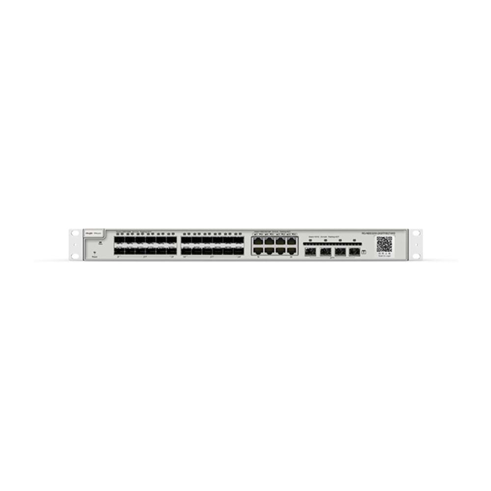 Ruijie Reyee RG-NBS3200-24SFP/8GT4XS 8-Port Bakır+24x1GBSFP Port+4X10GBSFP RackMont Switch
