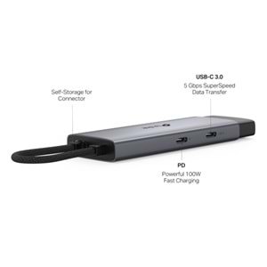 Tp-link UH5020C Type C Port 5'i Bir Arada Usb-c Hub Gri