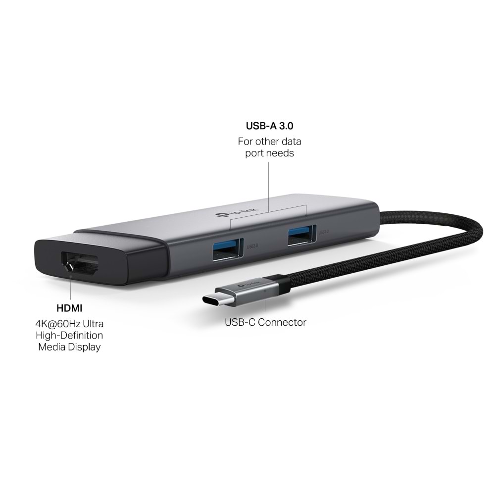 Tp-link UH5020C Type C Port 5'i Bir Arada Usb-c Hub Gri