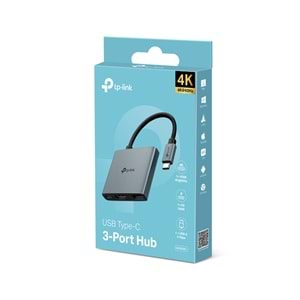 TP-Link UH3020C 4K 60Hz HDMI, 100W Hızlı Şarj, 1x Type-A, 3'ü Bir Arada USB-C Hub