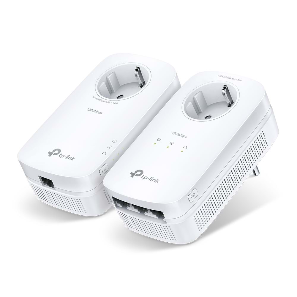 TP-Link TL-PA8033P KIT 1300 Mbps 3 Portlu Priz Soketli Powerline Adaptör