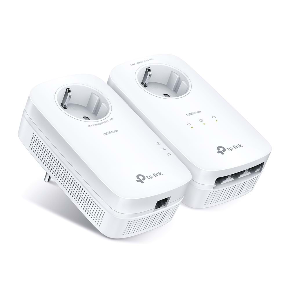 TP-Link TL-PA8033P KIT 1300 Mbps 3 Portlu Priz Soketli Powerline Adaptör