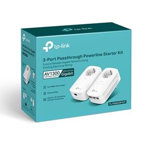 TP-Link TL-PA8033P KIT 1300 Mbps 3 Portlu Priz Soketli Powerline Adaptör