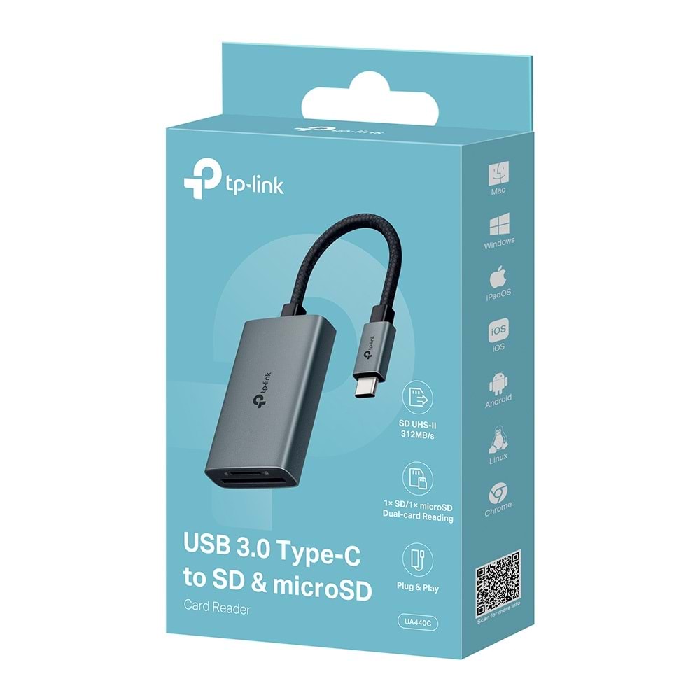Tp-Link UA440C Usb 3.0 Type-c - Sd Ve Microsd 4.0 Kart Okuyucu