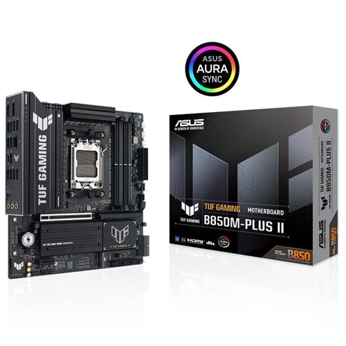 Asus TUF GAMING B850M-Plus II DDR5 8000 MHz OC M.2 HDMI/DP/USB-C PCIe 5.0 AM5 mATX Anakart