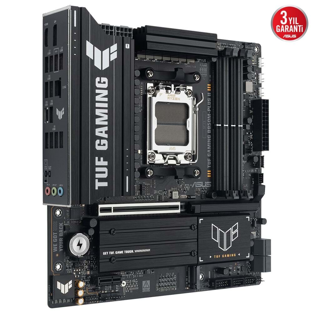 Asus TUF GAMING B850M-Plus II DDR5 8000 MHz OC M.2 HDMI/DP/USB-C PCIe 5.0 AM5 mATX Anakart