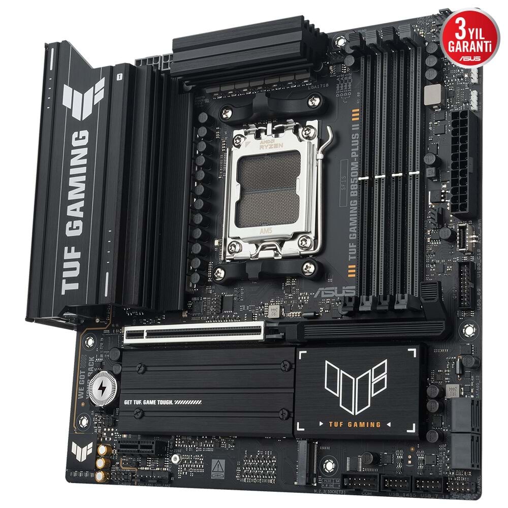 Asus TUF GAMING B850M-Plus II DDR5 8000 MHz OC M.2 HDMI/DP/USB-C PCIe 5.0 AM5 mATX Anakart