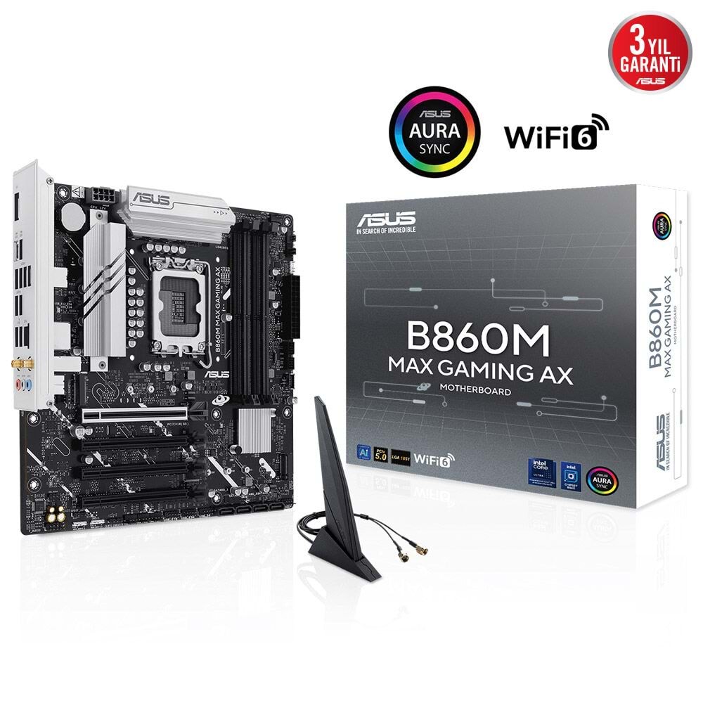 Asus B860M MAX GAMING AX Wi-Fi 6 Ddr5 Hdmı-dp Typec Pcıe 5.0 1851p Matx Anakart