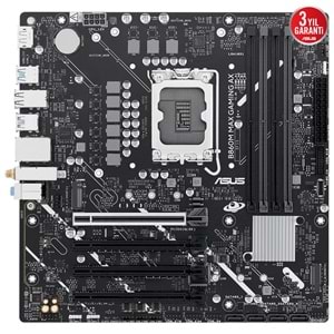 Asus B860M MAX GAMING AX Wi-Fi 6 Ddr5 Hdmı-dp Typec Pcıe 5.0 1851p Matx Anakart