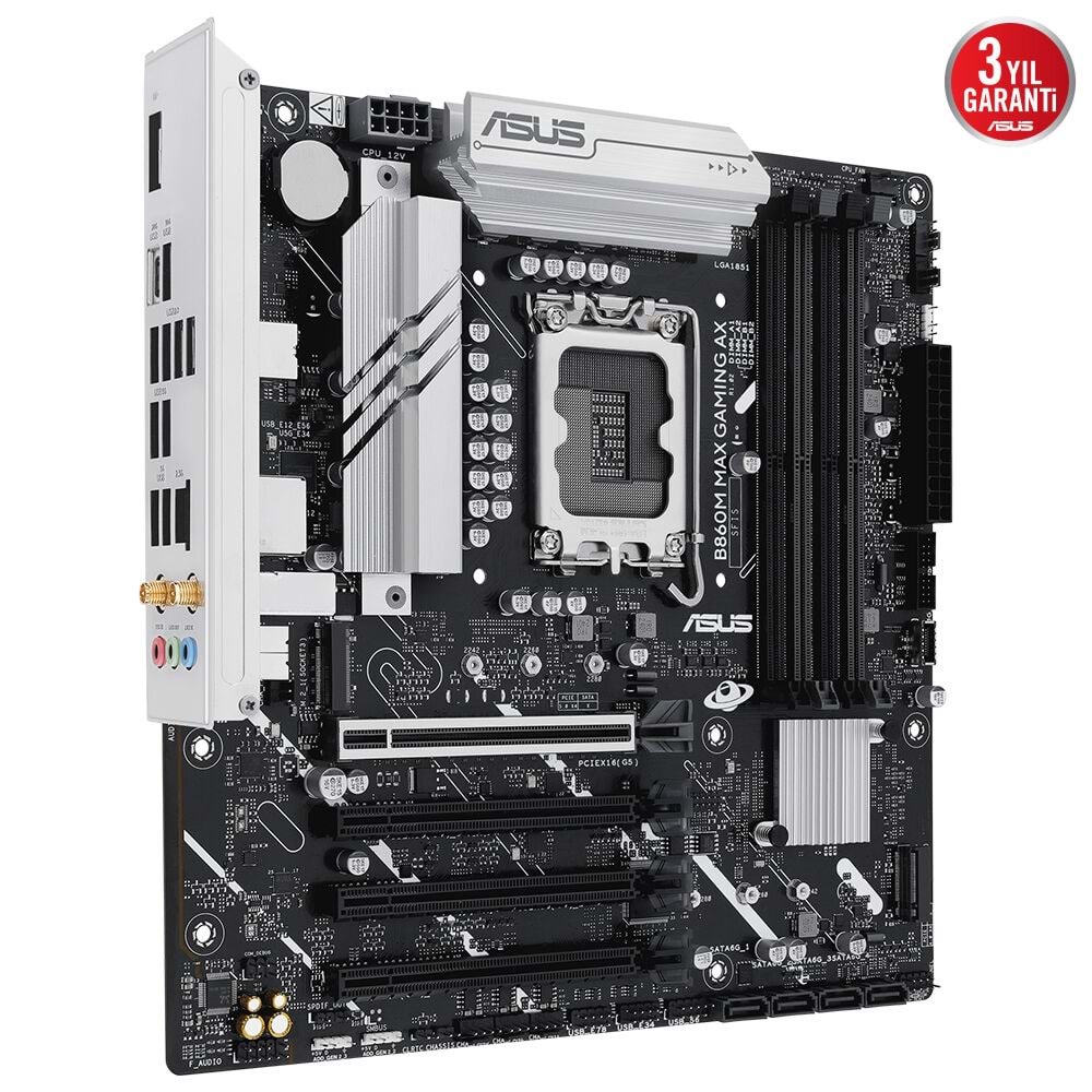 Asus B860M MAX GAMING AX Wi-Fi 6 Ddr5 Hdmı-dp Typec Pcıe 5.0 1851p Matx Anakart