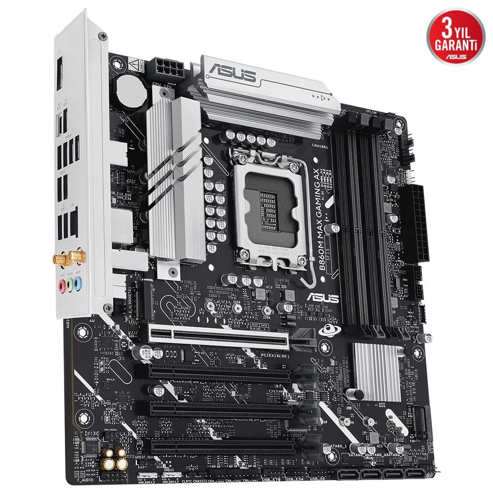 Asus B860M MAX GAMING AX Wi-Fi 6 Ddr5 Hdmı-dp Typec Pcıe 5.0 1851p Matx Anakart
