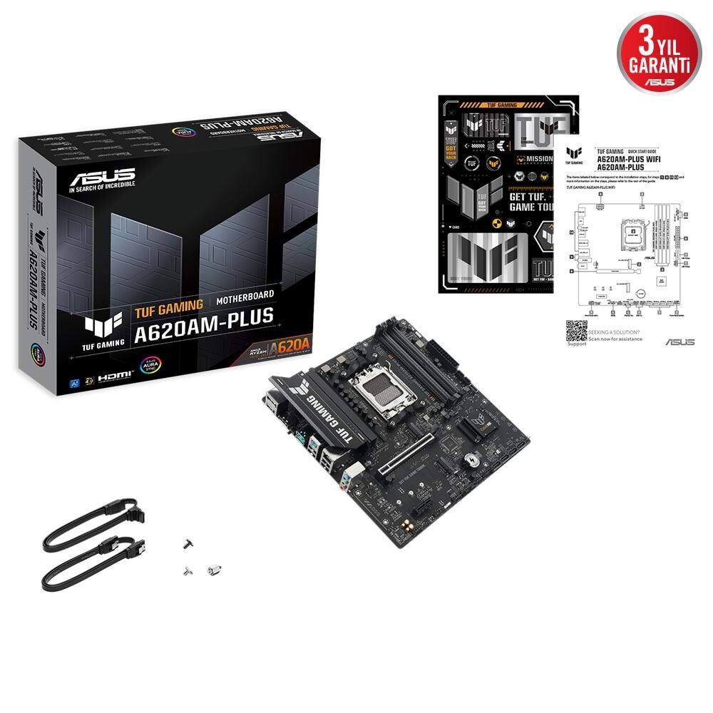 Asus TUF GAMING A620AM-PLUS DDR5 HDMI-DP PCIE 4.0 A5 Matx Anakart