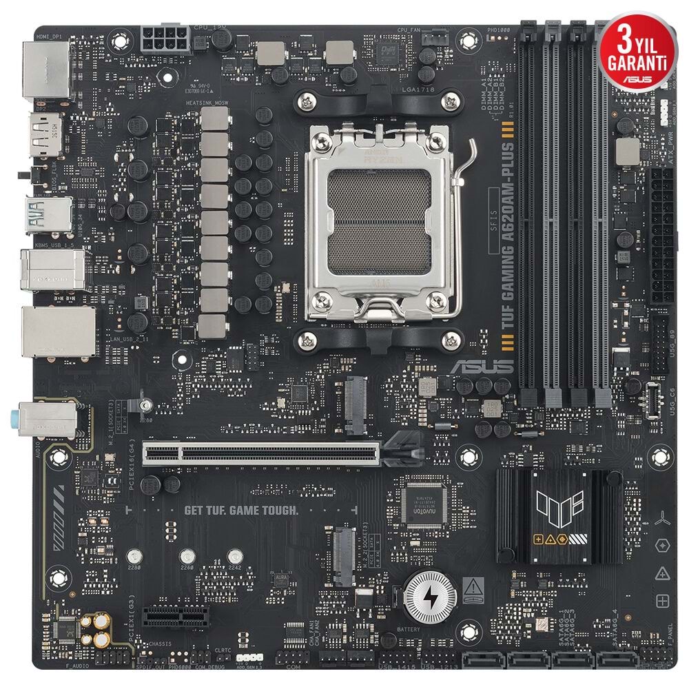 Asus TUF GAMING A620AM-PLUS DDR5 HDMI-DP PCIE 4.0 A5 Matx Anakart