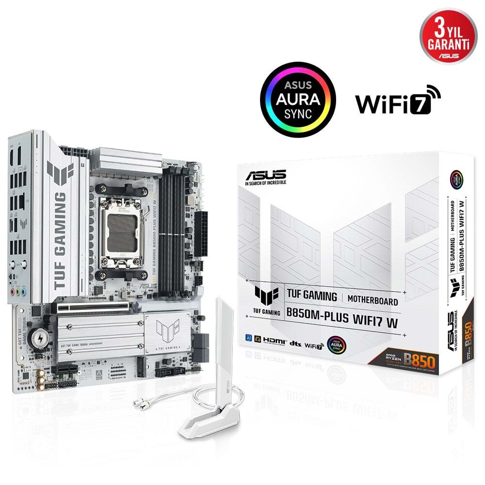 Asus TUF GAMING B850M-PLUS WI-FI 7 W DDR5 8000 MHz OC M.2 HDMI/DP/USB-C PCIe 5.0 AM5 mATX Anakart