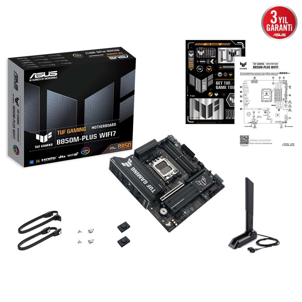 Asus TUF GAMING B850M-PLUS WI-FI 7 AMD B850 AM5 DDR5 8000 DP HDMI Anakart