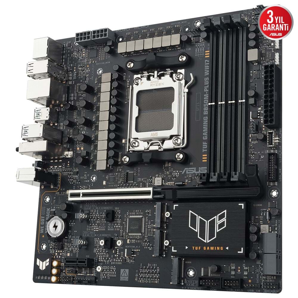Asus TUF GAMING B850M-PLUS WI-FI 7 AMD B850 AM5 DDR5 8000 DP HDMI Anakart