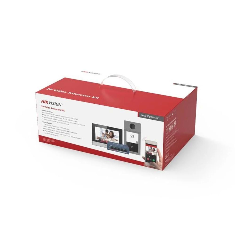 Hikvision DS-KIS604-S İnterkom Kit (DS-KV8113-WME1,DS-KH6320-WTE1,POE,SDCard)
