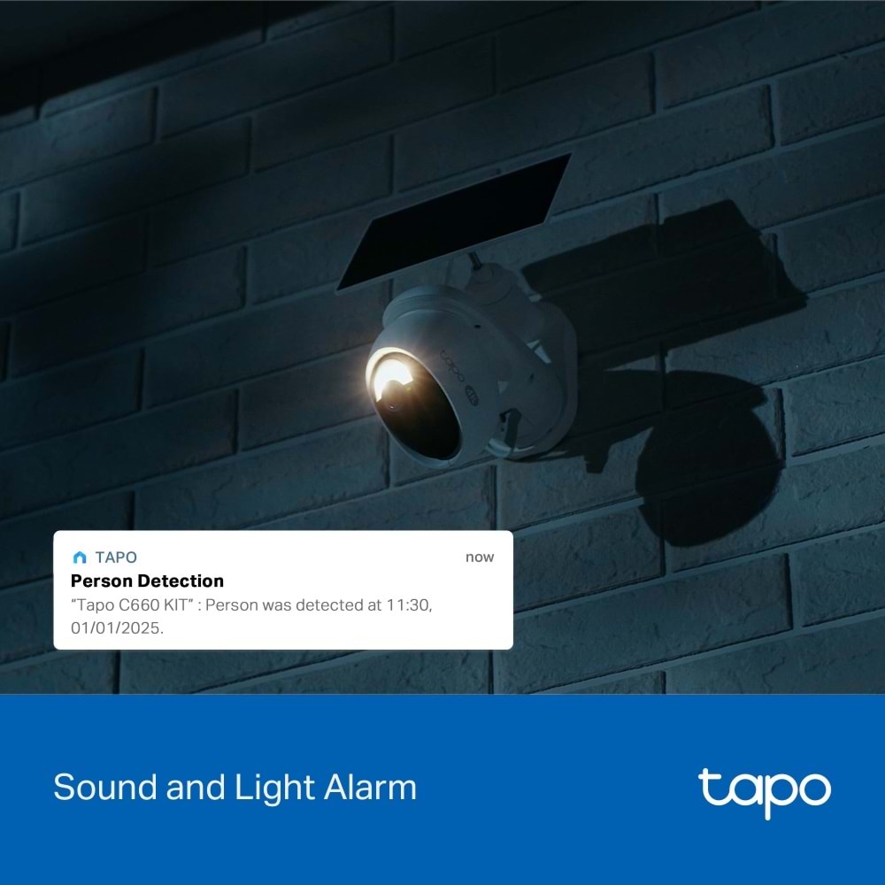 TP-Link TAPO C660 KIT 8 MP 360 Derece 4K Güneş Enerjili Gece Görüşlü IP Wi-Fi Güvenlik Kamerası