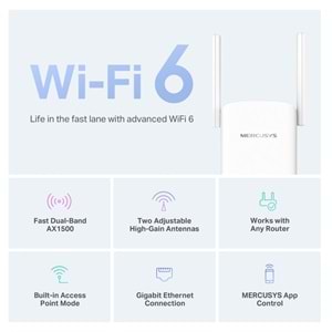 Tp-Link Mercusys ME60X AX1500 Wi-Fi 6 Menzil Genişletici