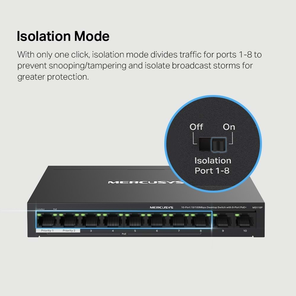 Tp-Link Mercusys MS110P 10 Port Desktop Switch