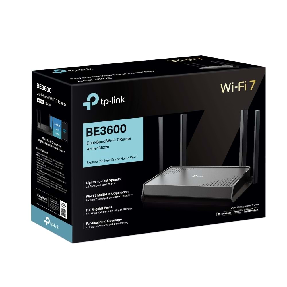 Tp-Link Archer BE220 BE3600 Dual Band Wi-Fi 7 Router