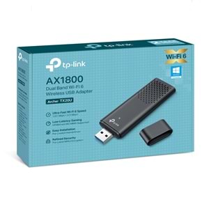 Tp-Link Archer TX20U AX1800 Dual Band Wi-Fi USB Adaptör