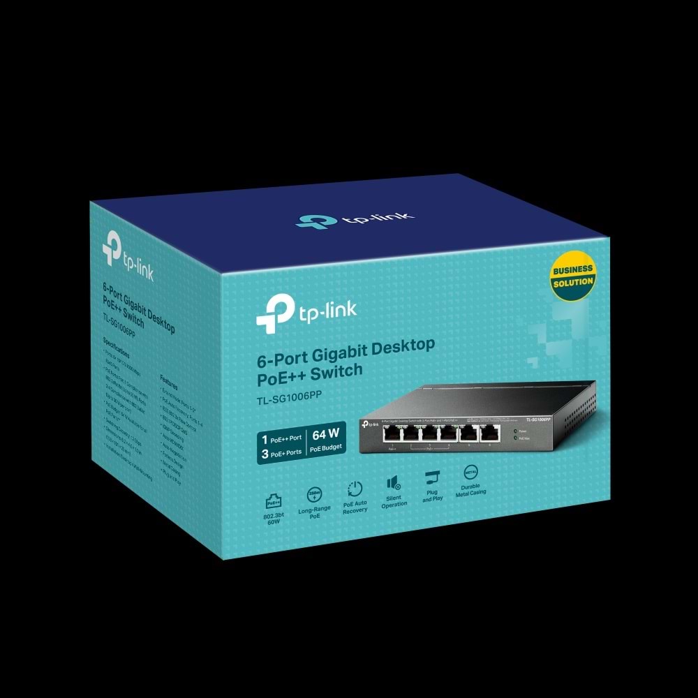 Tp-Link TL-SG1006PP 6-Port Gig Deskt Switch 3-Port PoE+ / 1-Port PoE++ 64W