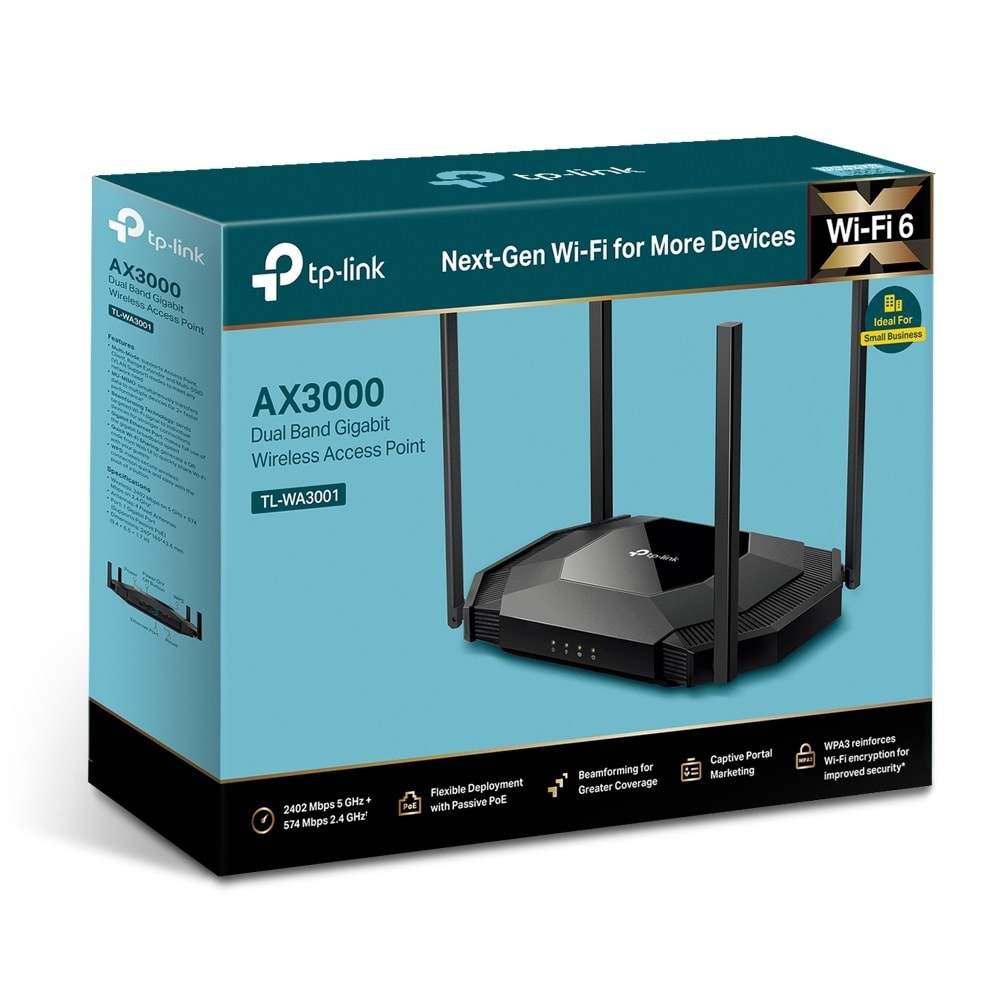 Tp-Link TL-WA3001 AX3000 Dual-Band Wi-Fi 6 Access Point
