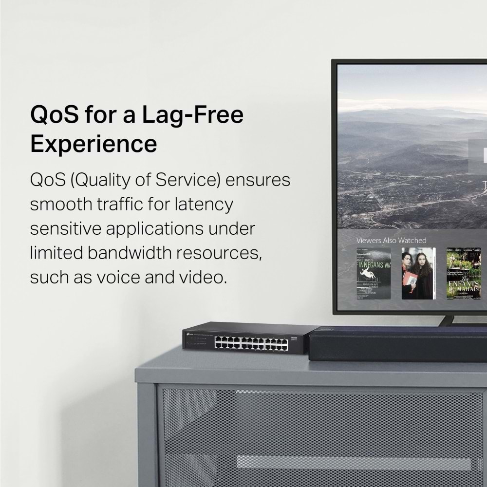 Tp-Link LS1024G 24 Port Gigabit Desktop/Rackmount Switch (Metal Kasa)