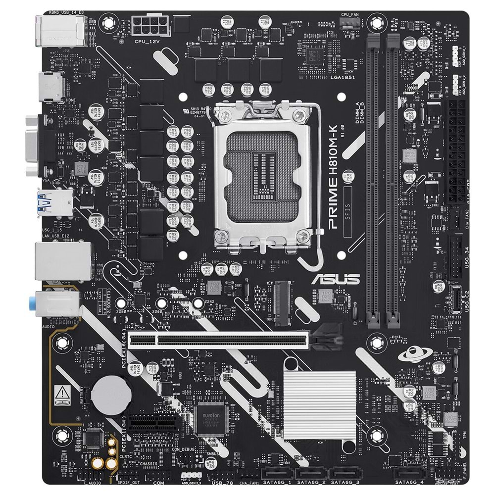 Asus PRIME H810M-K DDR5 M.2 USB3.2 HDMI/VGA PCI 4.0 Anakart