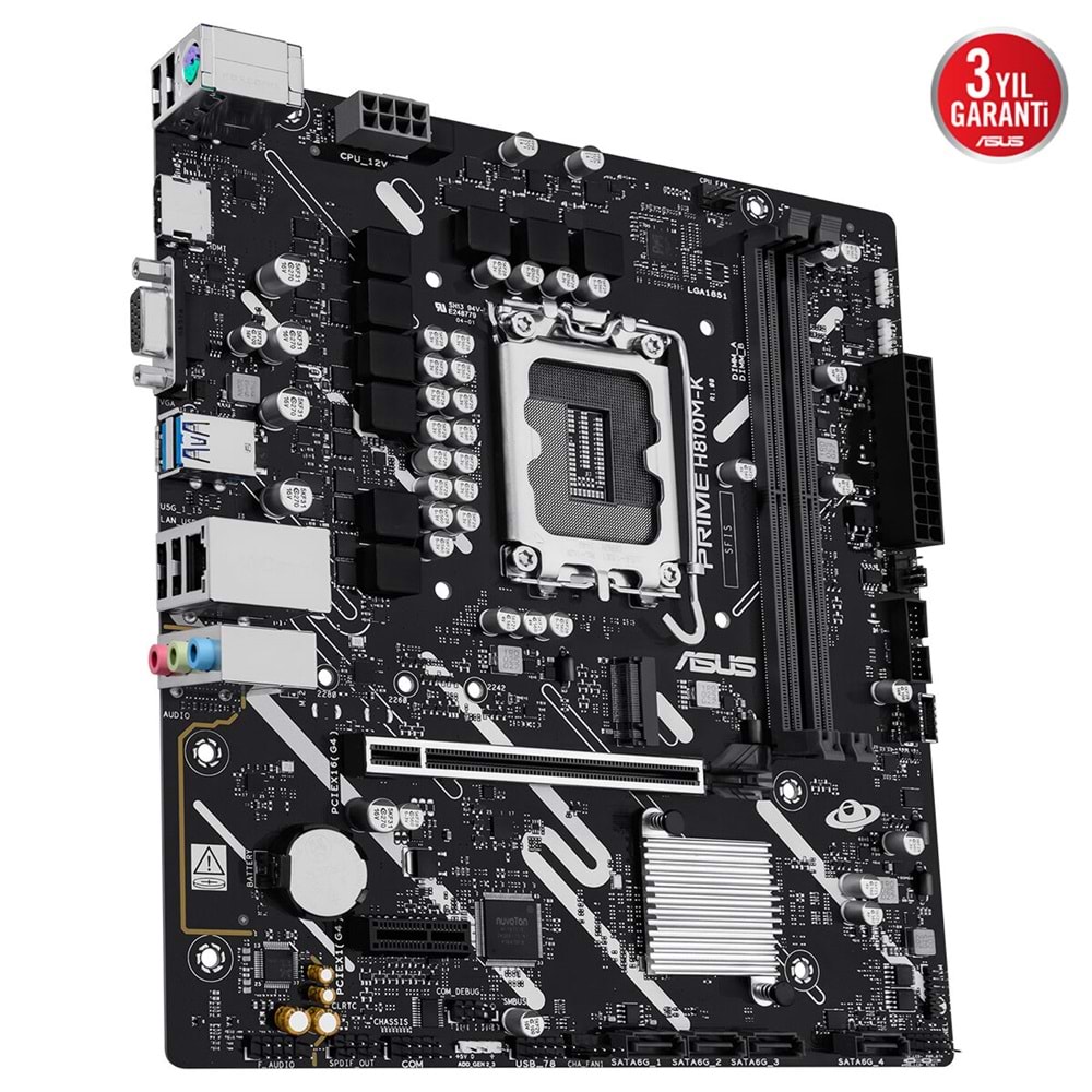 Asus PRIME H810M-K DDR5 M.2 USB3.2 HDMI/VGA PCI 4.0 Anakart