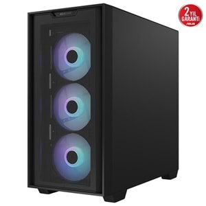 Asus A21 Plus ARGB Temperli Cam mATX Mid Tower Gaming Kasa Siyah