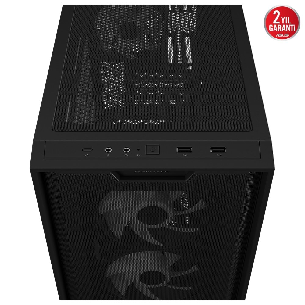 Asus A21 Plus ARGB Temperli Cam mATX Mid Tower Gaming Kasa Siyah