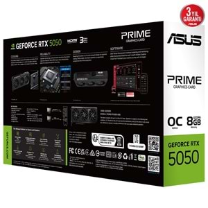 Asus PRIME-RTX5050-O8G RTX 5050 OC 8 GB GDDR6 128 Bit HDMI/DP Ekran Kartı