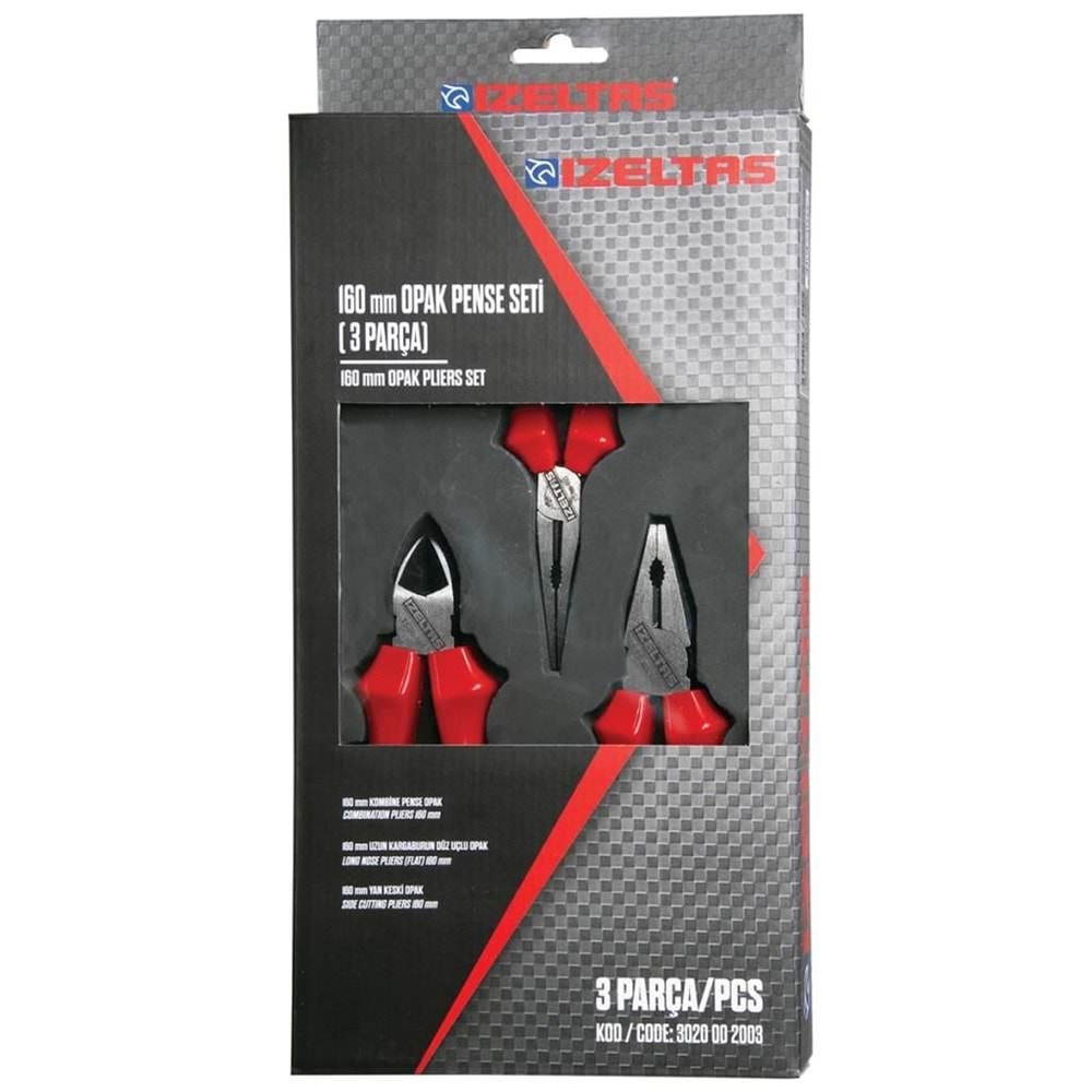İzeltaş 3020 Opak Seri 3 Parça 160 mm Pense Seti