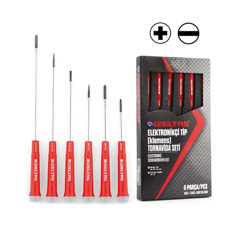 İzeltaş 4500 Klemens Elektronikçi Tornavida Seti 6'lı 4500008106